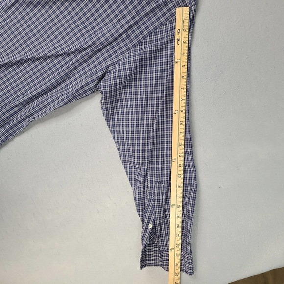 Brooks Sport Shirt Men's‎ Large Blue White Plaid Button Down 100% Cotton - Picture 12 of 12